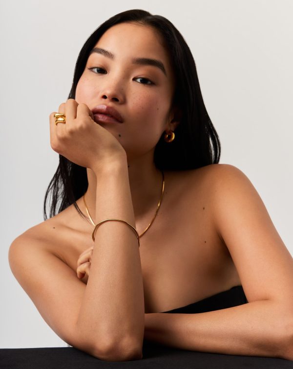 Molten Ripple Bangle | 18ct Gold Vermeil - Image 6