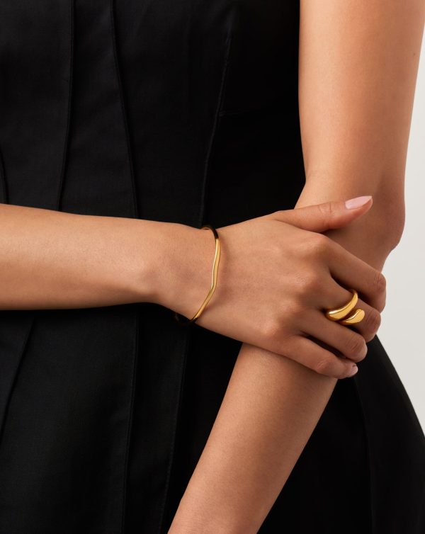 Molten Ripple Bangle | 18ct Gold Vermeil - Image 2