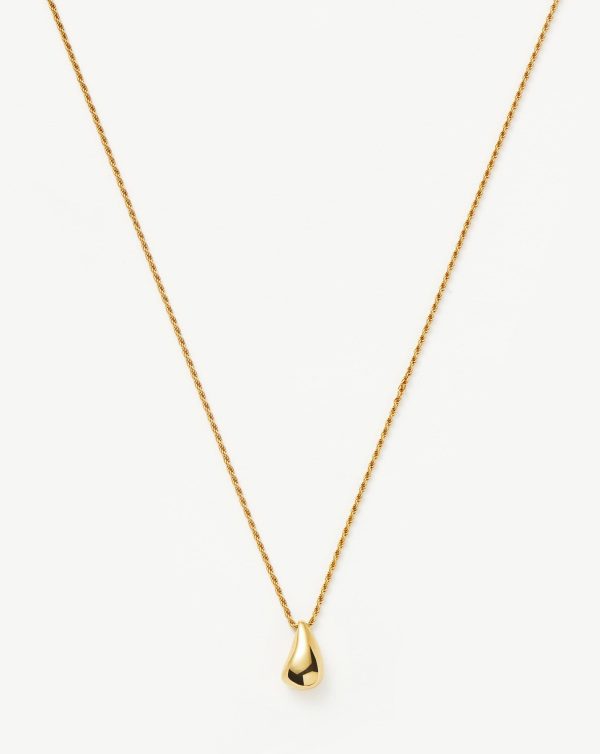 Savi Sculptural Droplet Pendant Necklace | 18ct Gold Vermeil