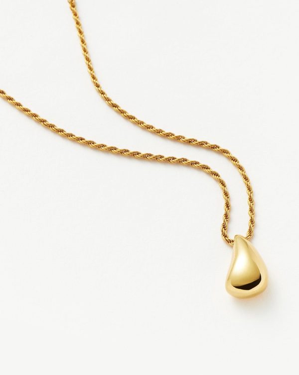 Savi Sculptural Droplet Pendant Necklace | 18ct Gold Vermeil - Image 3