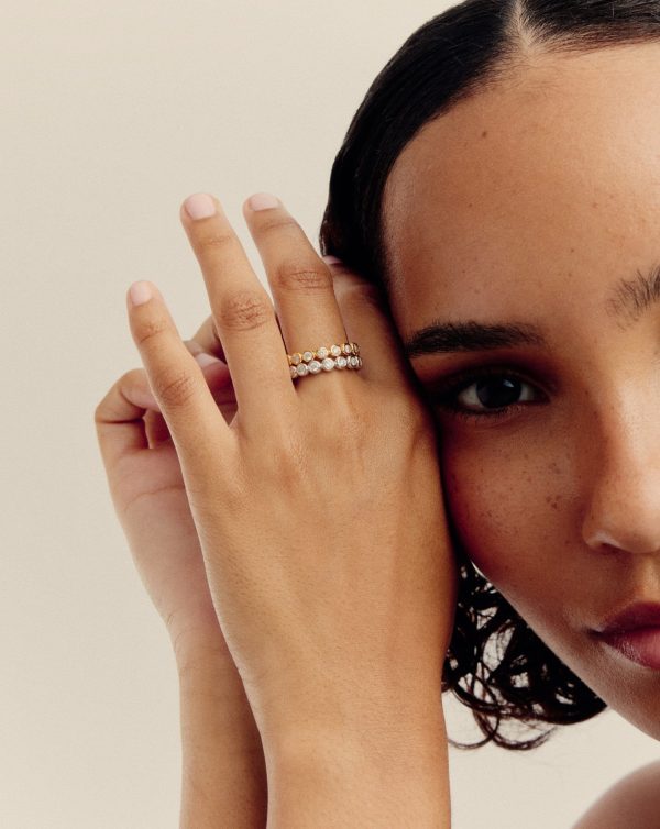 Tennis Eternity Stacking Ring | 18ct Gold Vermeil Cubic Zirconia - Image 3