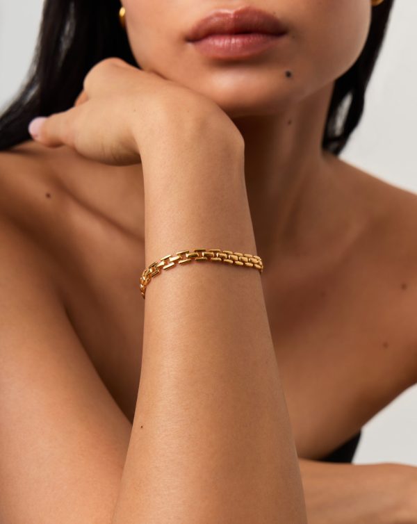 Timepiece Link Chain Bracelet | 18ct Gold Plated - Image 2